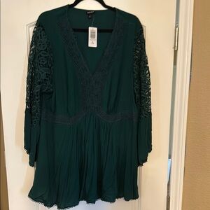 Torrid Green 3/4 Sleeve Relaxed Blouse